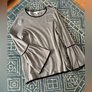 Gray Calvin Klein Top with Bell Sleeves